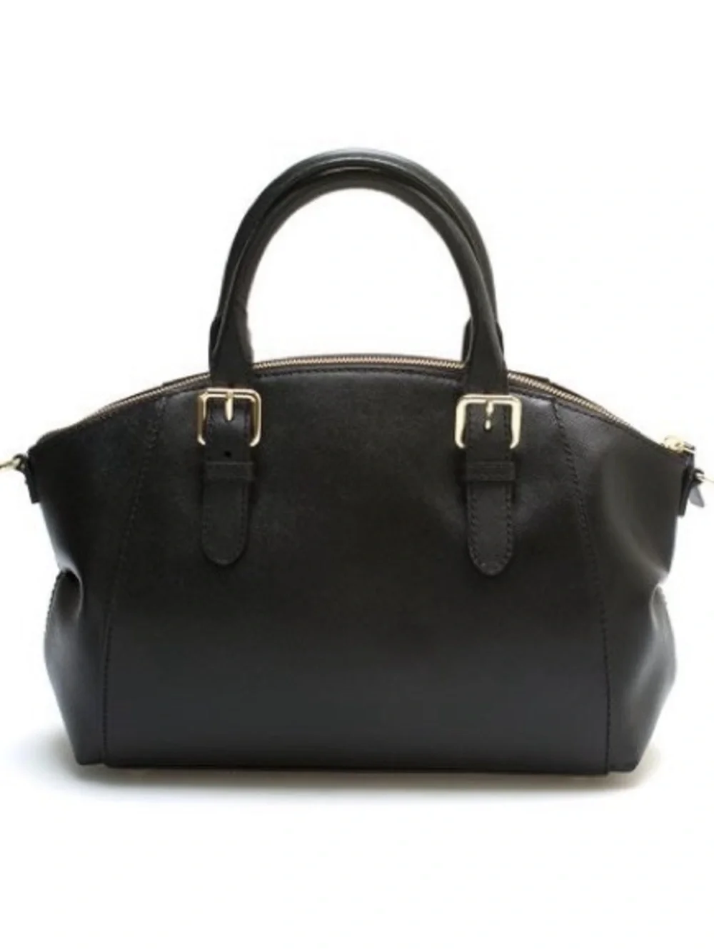kate spade black leather double-handle satchel with gold hardware. Gift. NWT